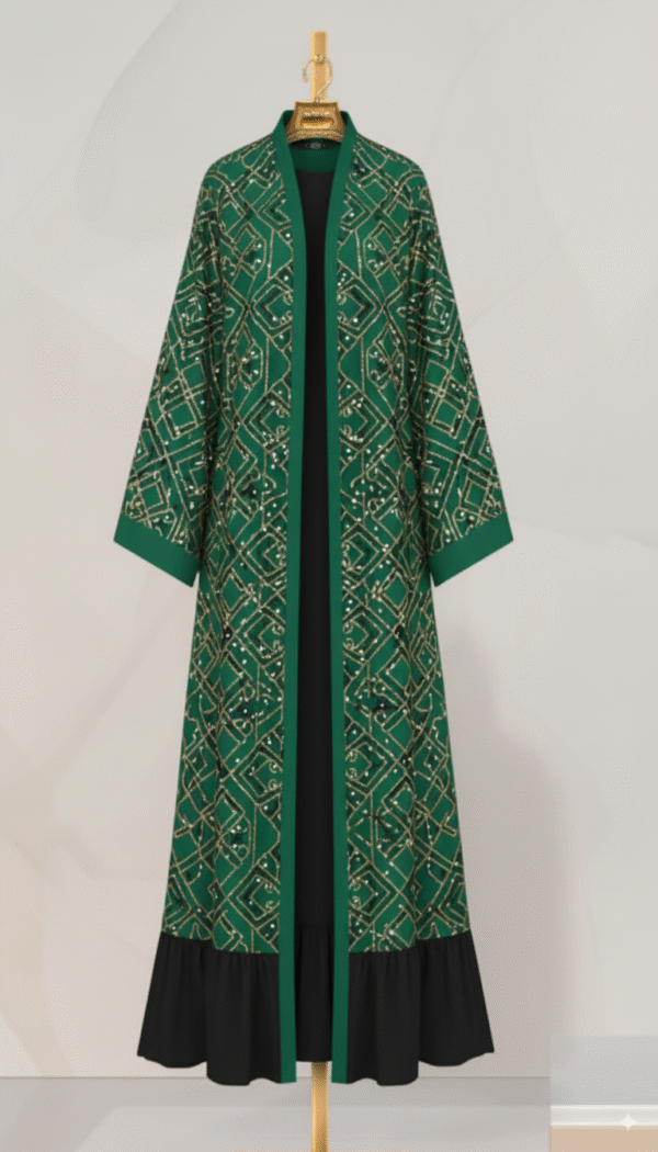Premium Abaya Green Black
