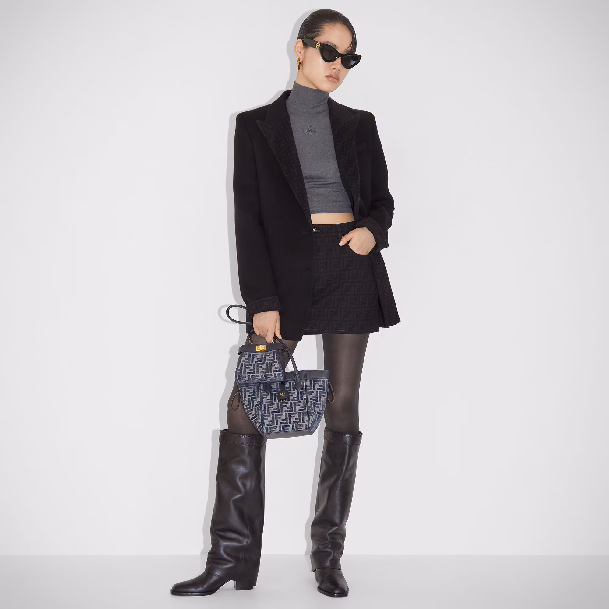 BLACK SHIRTS IN COTTON WITH STRIPES